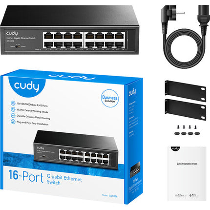 Cudy GS1016 Switch de Red No Gestionado 16 Puertos Gigabit 32 Gb/s Desktop y Rack
