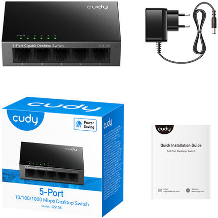 Cudy GS105 Switch de Red 5 Puertos Gigabit 10 Gb/s Capacidad