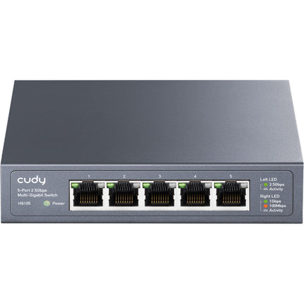 Cudy HS105 Switch de Red 5 Puertos 2.5G Capacidad 25Gbps Metal