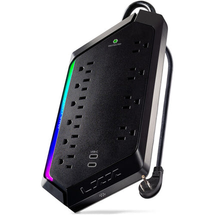 CyberPower Regleta con Protección 10 Tomas 3000 J USB-C 18W RGB