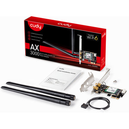 Cudy WE3000 AX3000 Adaptador PCIe Wi-Fi 6 Dual Band 2976 Mb/s Bluetooth 5.2