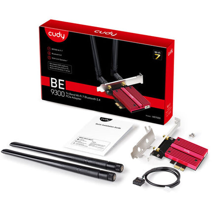 Cudy BE9300 Adaptador Wi-Fi 7 Tri Banda 9330 Mb/s Bluetooth 5.4 PCIe