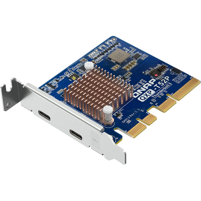 QNAP QXP-T52P Adaptador PCIe Gen4 para NAS 2 Puertos Thunderbolt 5 80 Gb/s Brackets Bajo Perfil y Altura Completa