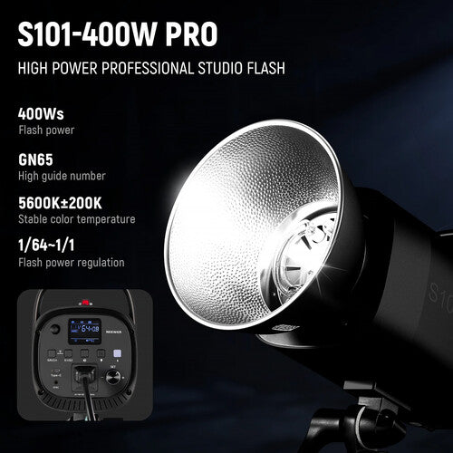 Neewer S101-400W Kit de Monolights de Estudio 400Ws con 2 Softboxes y Soportes de 6.5'
