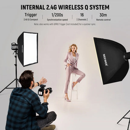 Neewer S101-400W Kit de Monolights de Estudio 400Ws con 2 Softboxes y Soportes de 6.5'