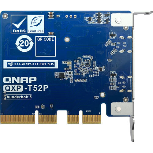 QNAP QXP-T52P Adaptador PCIe Gen4 para NAS 2 Puertos Thunderbolt 5 80 Gb/s Brackets Bajo Perfil y Altura Completa