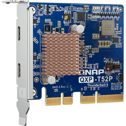 QNAP QXP-T52P Adaptador PCIe Gen4 para NAS 2 Puertos Thunderbolt 5 80 Gb/s Brackets Bajo Perfil y Altura Completa