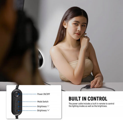 Neewer BASICS BR60 Luz Anular LED Bicolor 5 Pulgadas 10W 3000-6000K Con Tripié y Clip