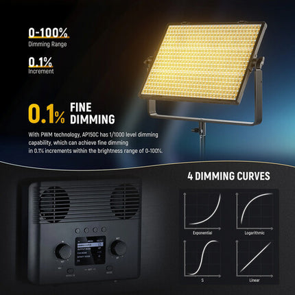 Neewer AP150C Panel LED RGB 150W Control App 10625 Lux 20.6x16.9"