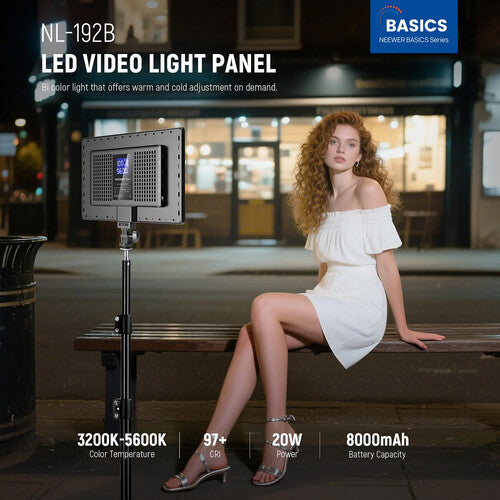 Neewer BASICS NL-192B Panel LED Bi-Color 10.6x7.4" 650 Lux