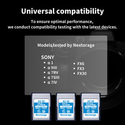 Nextorage 256GB NX-A2SE Tarjeta de Memoria CFexpress 4.0 Tipo A 1900MBs Lectura 1700MBs Escritura