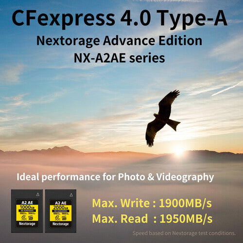 Nextorage 1TB NX-A2AE Tarjeta de Memoria CFexpress 4.0 Tipo A 1950 MBs Lectura 1900 MBs Escritura 2 Pack