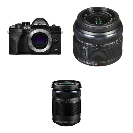 Olympus OM-D E-M10 Mark IV Cámara Sin Espejo 20.3MP 4K con Lentes 14-42mm 40-150mm Negro