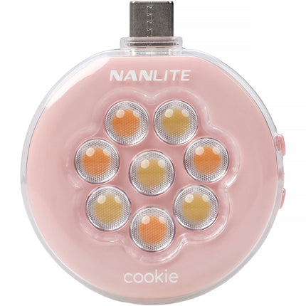 Nanlite cookie USB-C Mini Luz LED redonda 3 niveles brillo
