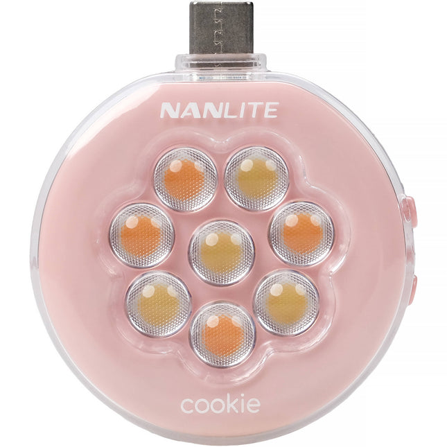 Nanlite cookie USB-C Mini Luz LED redonda 3 niveles brillo
