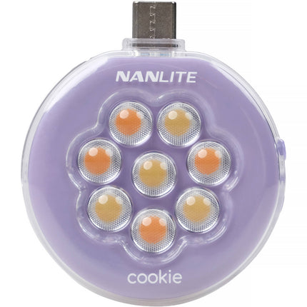 Nanlite cookie USB-C Mini Luz LED Redonda Lavanda 3 Niveles