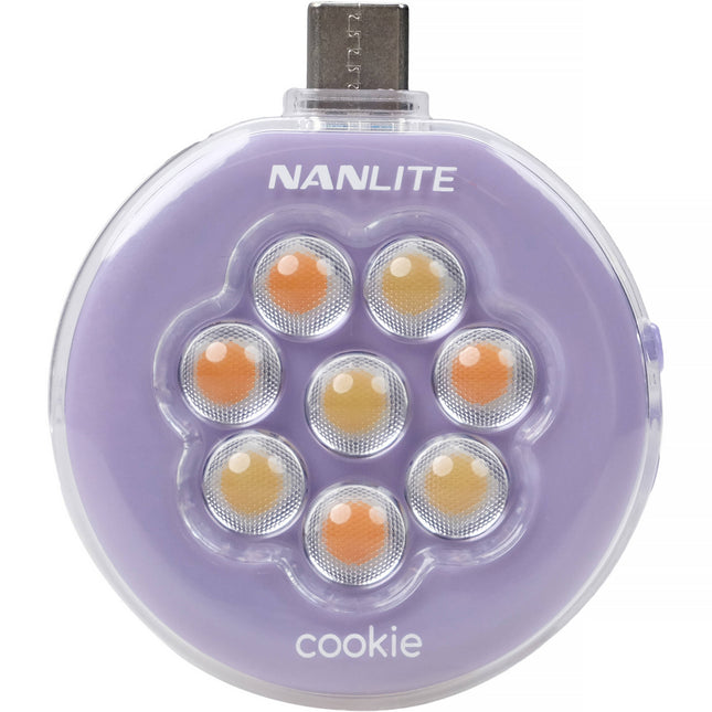 Nanlite cookie USB-C Mini Luz LED Redonda Lavanda 3 Niveles