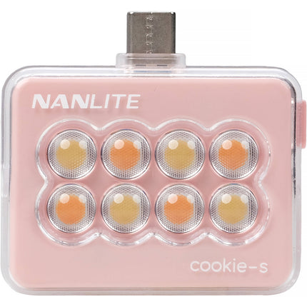 Nanlite cookie USB-C Mini luz LED cuadrada coral rosa 3 niveles brillo