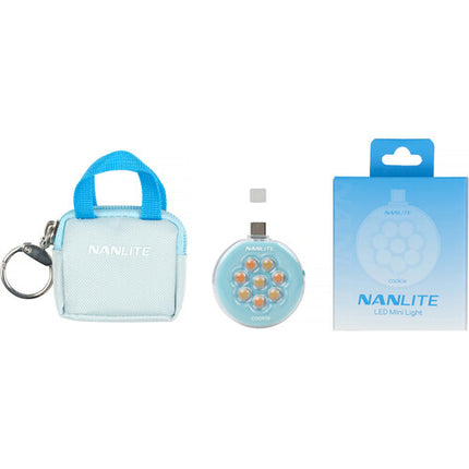 Nanlite cookie USB-C Mini luz LED redonda azul cian 3 niveles brillo