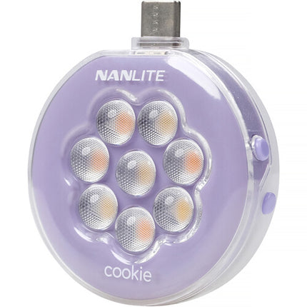 Nanlite cookie USB-C Mini Luz LED Redonda Lavanda 3 Niveles