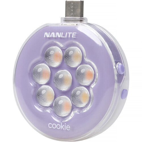 Nanlite cookie USB-C Mini Luz LED Redonda Lavanda 3 Niveles