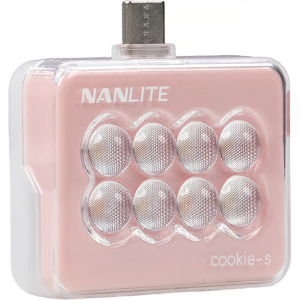 Nanlite cookie USB-C Mini luz LED cuadrada coral rosa 3 niveles brillo