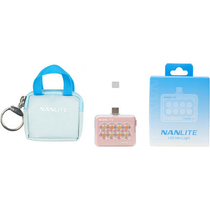 Nanlite cookie USB-C Mini luz LED cuadrada coral rosa 3 niveles brillo