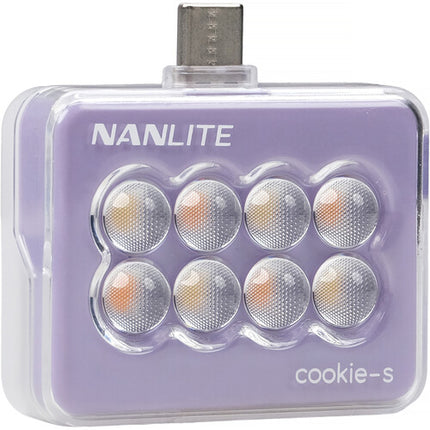 Nanlite cookie USB-C Mini luz LED cuadrada 3 niveles brillo