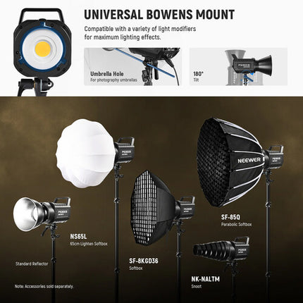 Neewer FS300B LED Monolight Bi-Color 2700-6500K 44500 Lux Reflector