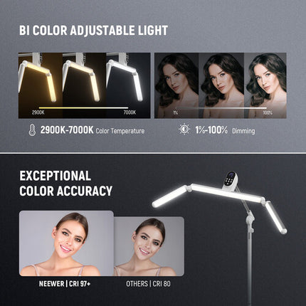 Neewer BH50B Luz LED Esteticista Bicolor 35" 50W 2900-7000K con Control Remoto