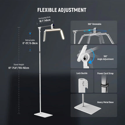 Neewer BH50B Luz LED Esteticista Bicolor 35" 50W 2900-7000K con Control Remoto