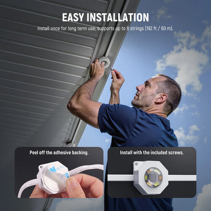 Neewer NR02 Luz LED Exterior Permanente 96' IP65 2700-6500K 4 Cuerdas con Controlador