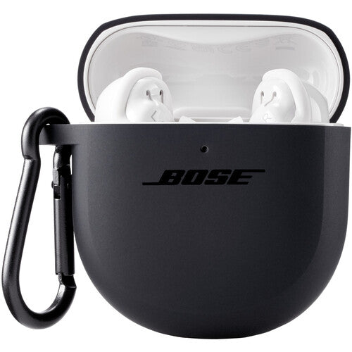 Funda de silicona para Bose QuietComfort II con mosquetón triple negro