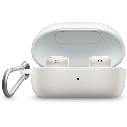 Funda de Silicona para Estuche de Carga QuietComfort Earbuds Blanco resistente y con clip de aluminio