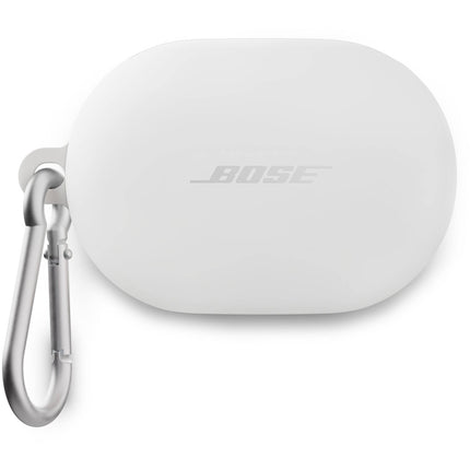 Funda de Silicona para Estuche de Carga QuietComfort Earbuds Blanco resistente y con clip de aluminio