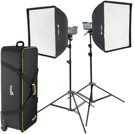 Genaray GXS-200BI 230W Monoluz Bi-Color Kit 2 Luces con Softbox y Soportes