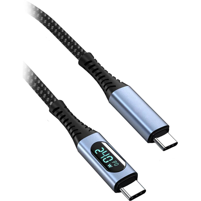 Urban Factory LEDEE Cable USB-C 240W 5 Pies 40Gb/s 8K 60Hz Nylon Trenzado
