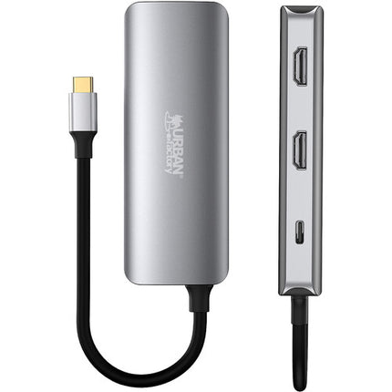 Urban Factory 7-en-1 USB-C Hub 100W con 2 HDMI 4K30 y 3 USB-A 5Gb/s