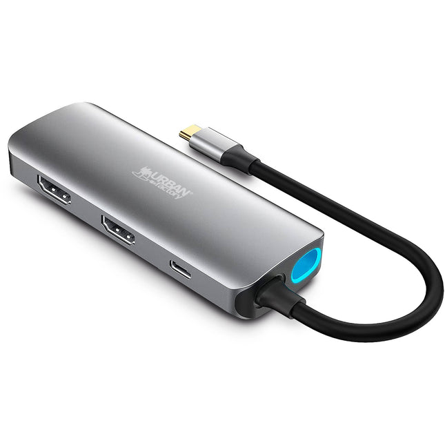 Urban Factory 7-en-1 USB-C Hub 100W con 2 HDMI 4K30 y 3 USB-A 5Gb/s