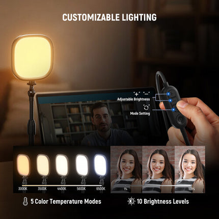 Neewer BASICS NL10 Luz LED Video Bicolor 5" 2-Pack 164 Lux 3000-6500K con Soporte de Escritorio