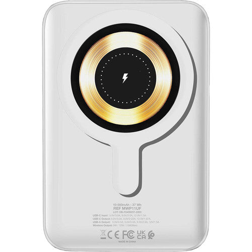 Urban Factory Magnee Power Batería Externa 10000mAh Blanco con Carga Inalámbrica y Display LCD