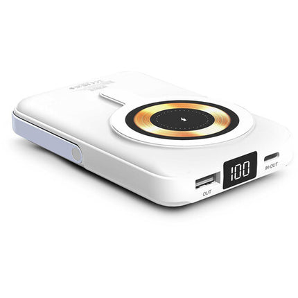 Urban Factory Magnee Power Batería Externa 10000mAh Blanco con Carga Inalámbrica y Display LCD