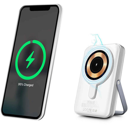 Urban Factory Magnee Power Batería Externa 10000mAh Blanco con Carga Inalámbrica y Display LCD