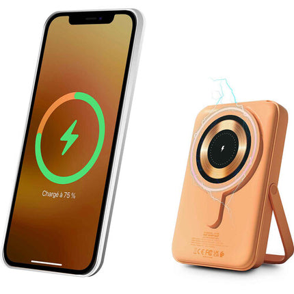 Urban Factory Magnee Power Banco de Energía Magnético 10000mAh con Pantalla LCD y Carga Inalámbrica