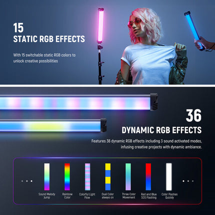 Neewer SL30 RGB Varita LED Magnética 120 Minutos 2700-6500K RGB