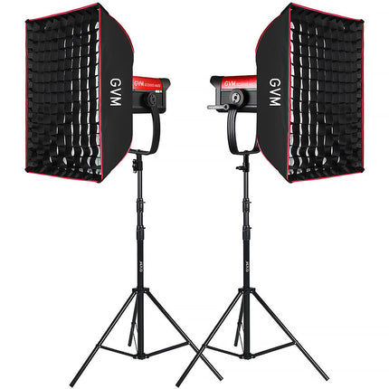 GVM SD500B AIO Luz LED Bi-Color Kit 2 Luces Softbox 2700-6800K 23,400 Lux