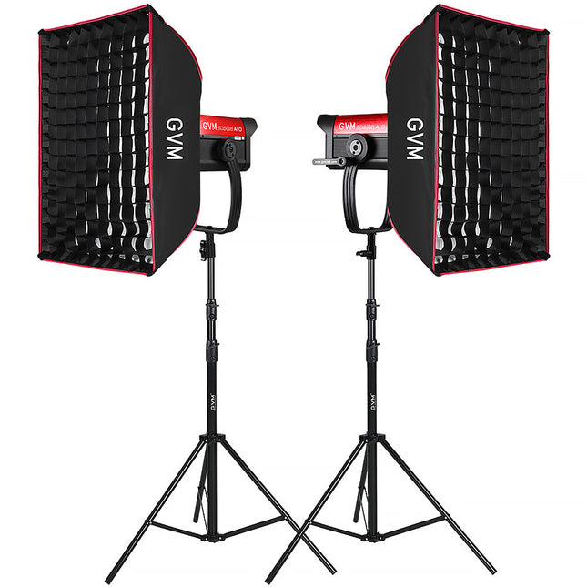 GVM SD500B AIO Luz LED Bi-Color Kit 2 Luces Softbox 2700-6800K 23,400 Lux
