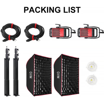 GVM SD700B-AIO Kit 2 Luces LED Bi-Color 2700-6800K 27700 Lux con Softboxes 15.75x23.6"