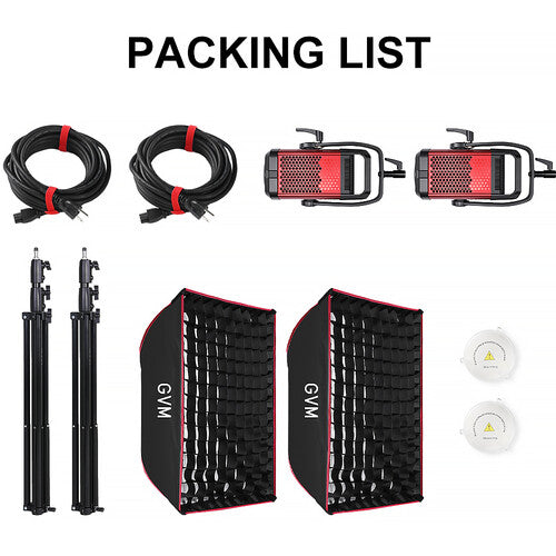 GVM SD700B-AIO Kit 2 Luces LED Bi-Color 2700-6800K 27700 Lux con Softboxes 15.75x23.6"