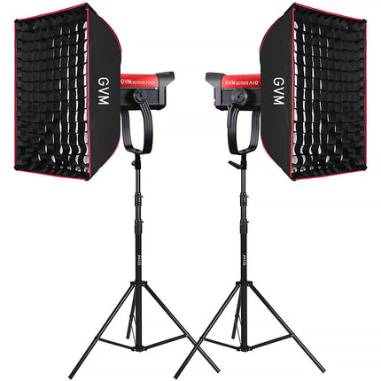 GVM SD700B-AIO Kit 2 Luces LED Bi-Color 2700-6800K 27700 Lux con Softboxes 15.75x23.6"